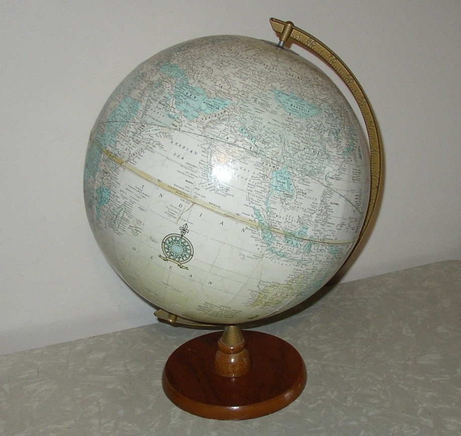 Crams Imperial World Globe on a Wooden Base