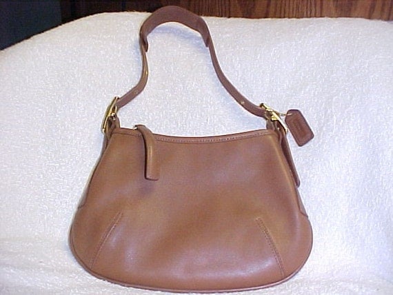 SALE Vintage Brown Leather Coach Purse small hippie-hobo