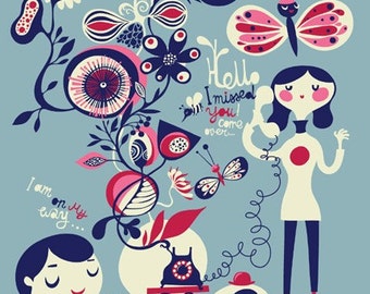 sweet anticipation... limited edition giclee print of an original illustration (8.5 x 11)