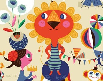Mr. Leo the KIng of the Circus... limited edition giclee print of an original illustration (8 x 10 in)