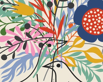Spring Love... limited edition giclee print of an original illustration (8 x 8 in, 20 x 20 cm)