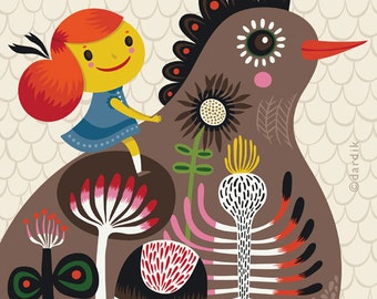 Avian Spirit - limited edition giclee print of an original illustration (8 x 10 in)