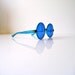 60s blue sunglasses - oversized Jackie style - optical quality glass lenses - Mad Men summer chic - made in japan