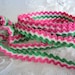 Vintage Rick Rack trim - triple rows Pink Green and White