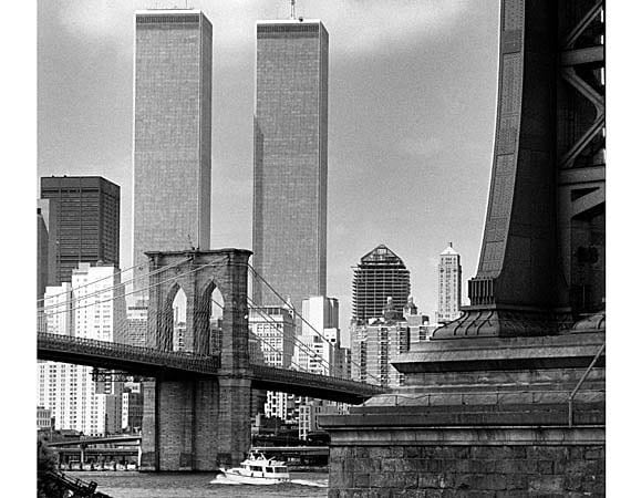 Twin Towers Brooklyn Bridge New York City NYC by justamoment