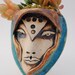 ceramic wall planter garden art mask face planter plant pocket