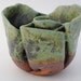 ceramic stoneware bowl warped green undulating meditation bowl