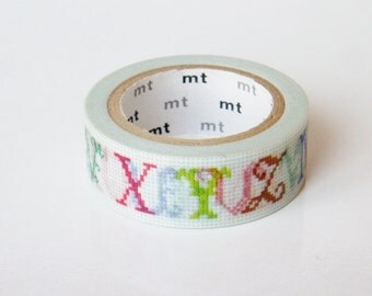 mt Washi Masking Tape - Cross Stitch ABCs (N-Z) - Limited Edition