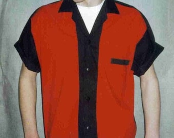 Men's Rockabilly Shirt Jac Red and Black