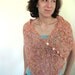 Peach, Orange, Pink and Ivory Creamsicle Hand knit Lace Cowl Poncho