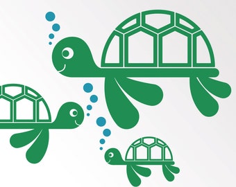 Sea Turtle Wall Decal Stickers for Ocean theme Nursery Baby Children