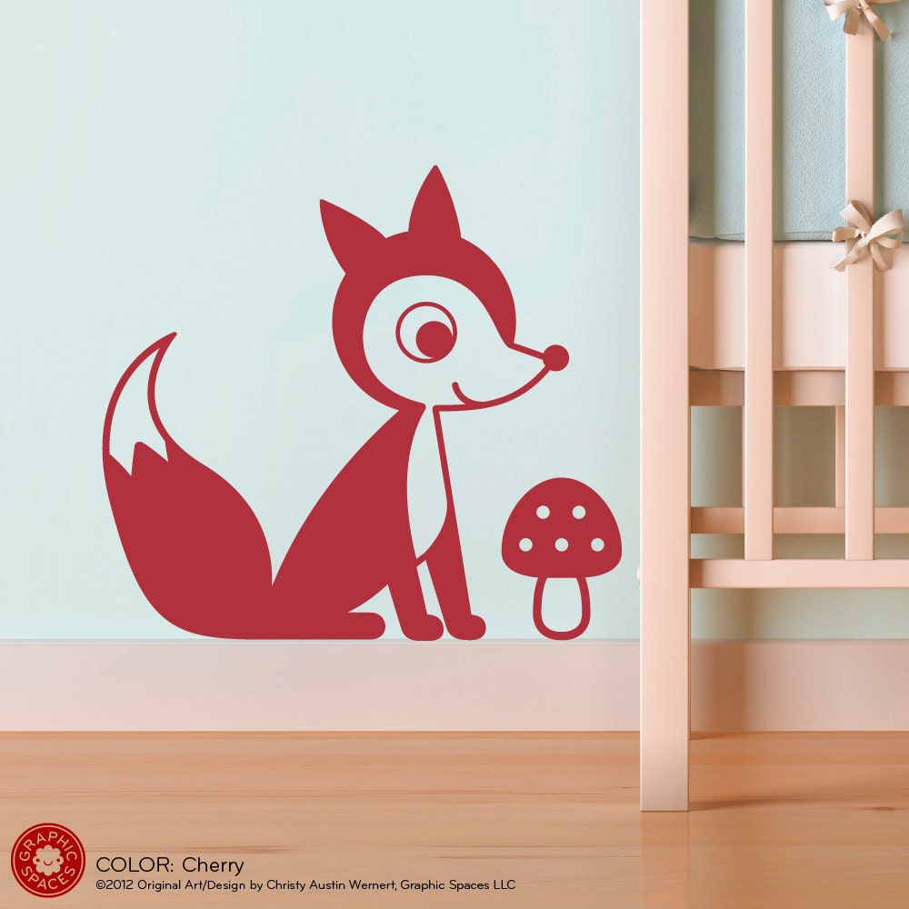 Fox Wall Decal Sticker Woodland Baby Nursery Kids by graphicspaces