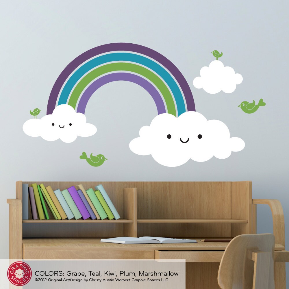 Happy Rainbow Wall Decal by graphicspaces on Etsy