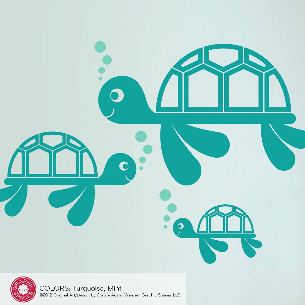 Sea Turtle Wall Decals Ocean Baby Nursery Kids by graphicspaces