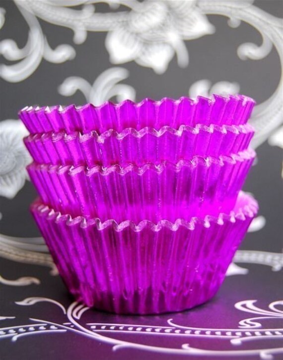 Fuschia Fancy Foils Cupcake Liners 45 by CupcakeSocial on Etsy