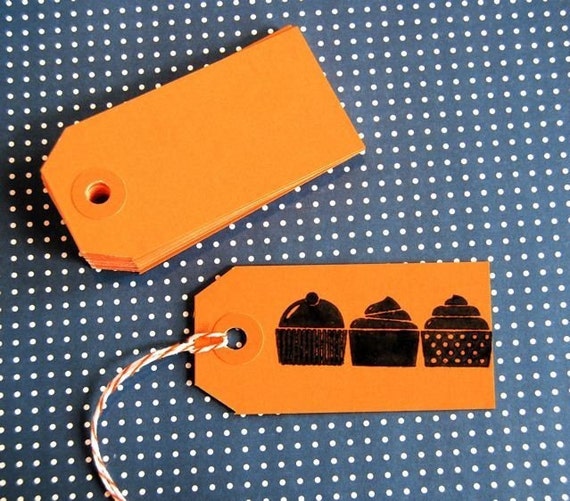Items similar to Orange Packaging Tags (25 blank tags) on Etsy