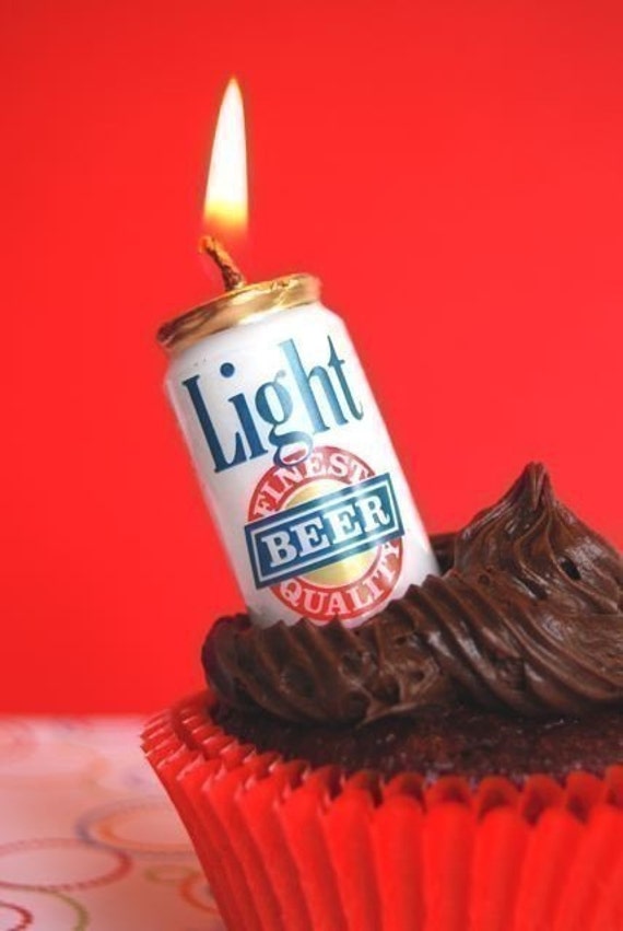 Beer Can Birthday Candles 3 by CupcakeSocial on Etsy
