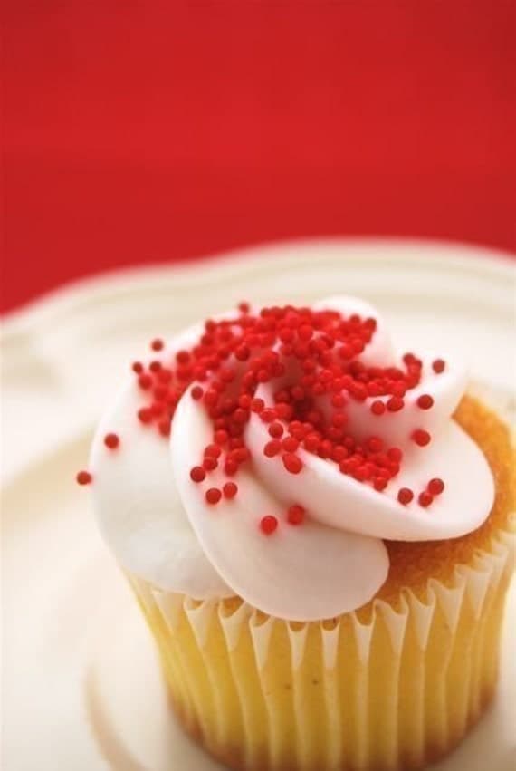 Red NonPareils Sprinkles for Cupcakes or Cookies by CupcakeSocial