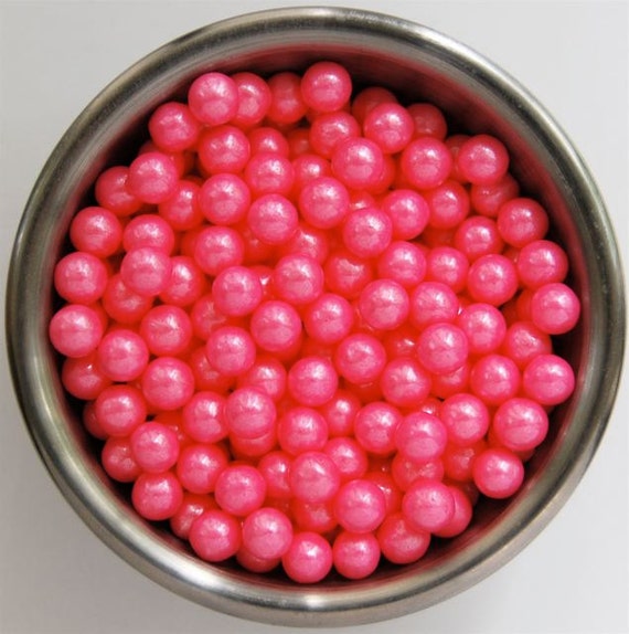 Pink Pearl Candy Beads Edible Cupcake Decorations by CupcakeSocial