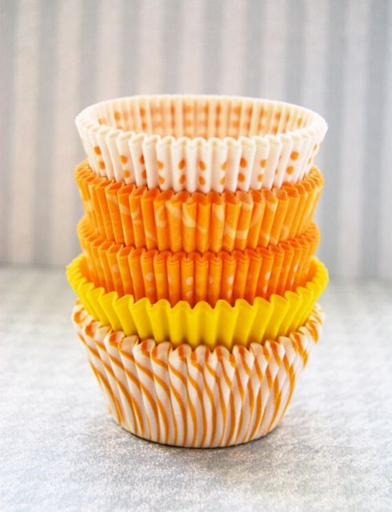 Assorted Yellow Cupcake Liner Pack 60 by CupcakeSocial on Etsy