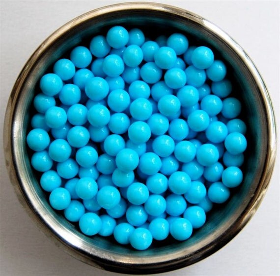 Matte Light Blue Candy Bead Edible Cupcake by CupcakeSocial