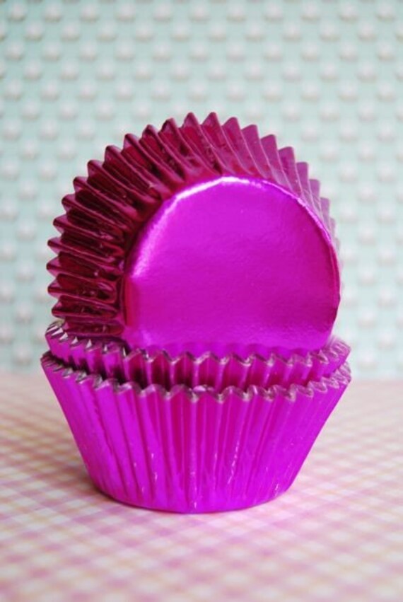 Fuschia Fancy Foils Cupcake Liners 45 by CupcakeSocial on Etsy