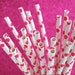 Hot Pink Polka Dot Paper Straws and PDF Printable PArty Flags
