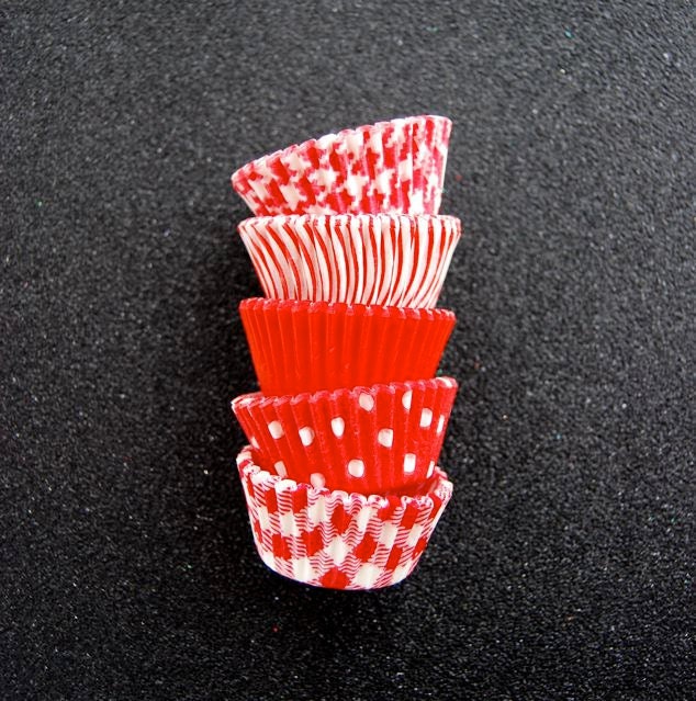 Mini Cupcake Liners 50 Assorted Red Baking cups by CupcakeSocial