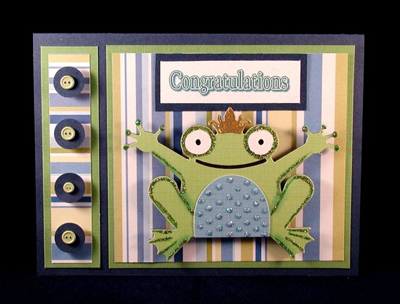 Frog Birthday Card by tomkat6551 on Etsy