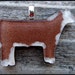 Hereford hand painted fused glass pendant