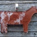 Shorthorn hand painted fused glass pendant