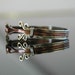 Vintage Brazilian Cuff Bracelet, Artisan-made, Tri-Color Metal