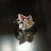 Reserved for Kristi - Vintage Eastern Star Ring, OES Past Grand Matron, 14k White Gold, Glass Stones, Sz 7.25