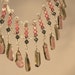 Watermelon Tourmaline Necklace, Roman Collar Style with Swarovski Crystal