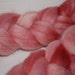 Hand Painted Corriedale Roving for Spinning, Felting, Fiber Art, Curly C'ewes Pink