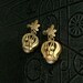 Antique Art Nouveau Earrings. Dangling Flowers and Faux Pearls.