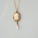 Victorian Cameo Lavalier Necklace. 10k Gold.
