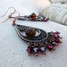 Bohemian Chandelier Earrings - Ruby, Fucshia, Orange, Swarovski Crystal, Czech Glass, Antique Copper, Dangle, Gift for Her,