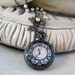 Valentine Sale - 13% off all items Gunmetal and Pearl Skeleton Pocket Watch Locket Necklace