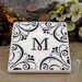 Make it Personal Monogrammed Absorbent Stone Tile Drink Coasters set of Four