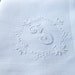 White Vintage Linen Handkerchief with Monogram F