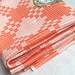 Orange Check Square Tablecloth Czechoslovakia