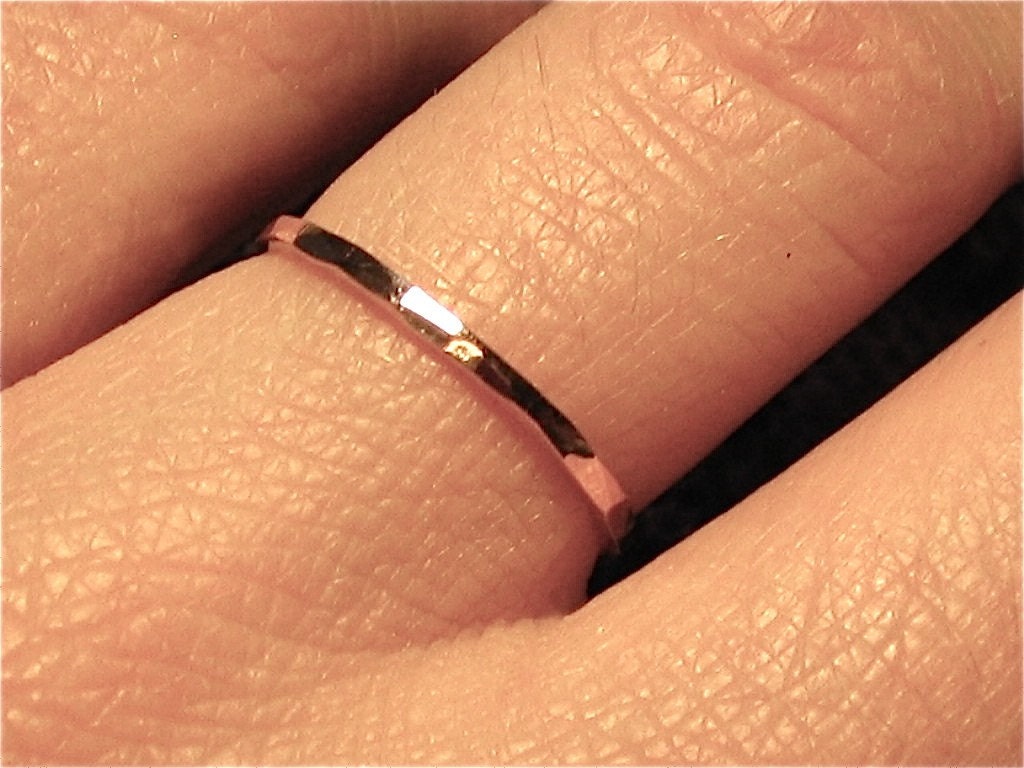 Thin Rose Gold Wedding Band 14k PINK Gold Hammered Textured   Il Fullxfull.220203155 