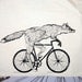 Fox on a Bike - Natural Cotton Tote Bag - FREE SHIPPING