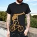 Giraffe on a Two High Bicycle Black Tshirt - American Apparel Shirt - Size XS, S, M, L, XL, and XXL
