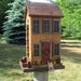 New ViNtage Harvest Gold FoLk Art Primitive SaltBox Country House Seed Box BIRDFEEDER Hand Saw