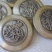 Silver Metal Vintage Buttons - Oranate Scroll and Crown - LAST in Stock