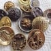 Steampunk Vintage Buttons - 14 Victorian to 1940s Antique Metal Buttons