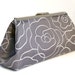 Formal Silver Clutch for Bridesmaids Clutch in Embroidered Silk
