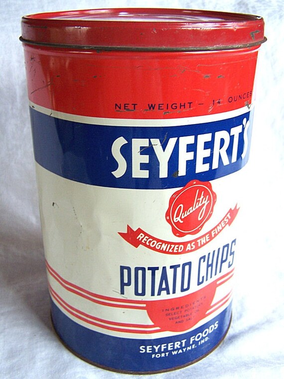 Vintage Seyfert's Potato Chips Tin Fort Wayne Indiana